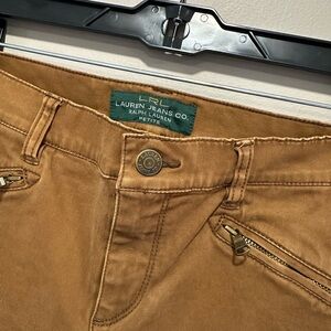 Lauren Ralph Lauren Equestrian Jodhpur Petite Zippered Pockets Pants Camel Brown